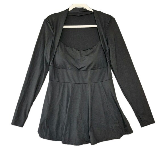 Nwt Halara Women's Softlyzero Long Sleeve Side Pocket Flare Micro Mini Dress L - Picture 1 of 10